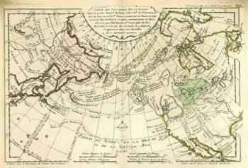 Карта мира французского картографа Филиппа Буше, 1753 г.