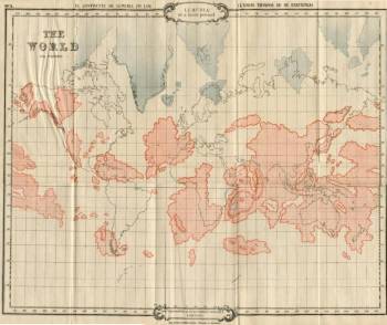 Карта Лемурии на фоне современных континентов