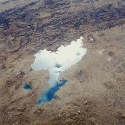 Вид на озеро Ван с космического корабля Challenger.
